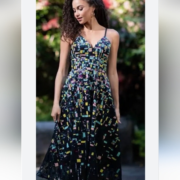 Dress the Population Dresses & Skirts - Dress the Population Women's Maren Fit and Flare Midi Dress NWT Sz M